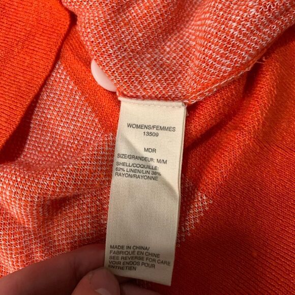 New Woolrich Buffalo Cardi Button Up Plaid Linen Cotton Long Sleeve Size Medium‎ - Picture 2 of 9